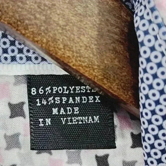 WRK 4 Ways Stretch‎ Pattern Button down Long sleeve Dress shirt Men's 17.5/ L - Picture 6 of 7